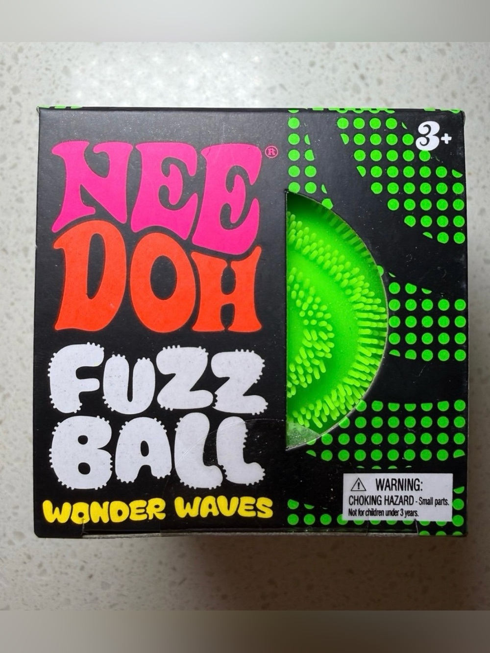 NEW NIB Green Needoh FUZZ BALL Wonder Waves Velvet Squeeze Squishy Viral Fidget